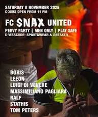 Flyer de “FC Snax United”, una de las ediciones temáticas de la fiesta.